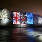 A farewell message was projected onto the White Cliffs of Dover, on the southern coast of England