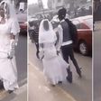 Newly-wedded couple falls flat as groom shows of his skating prowess (video)