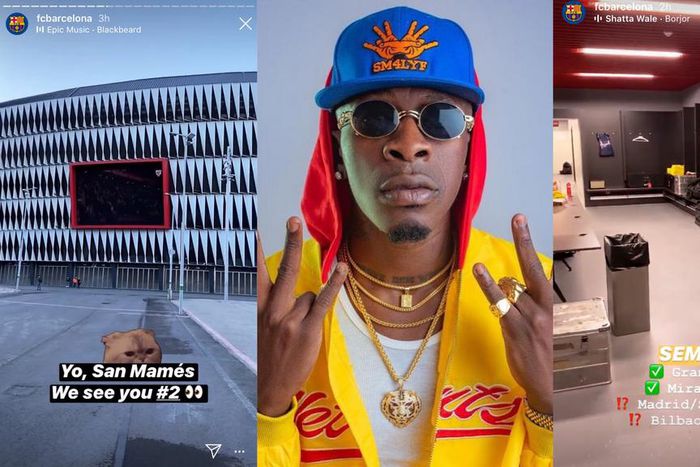 Shatta Wale’s Borjor’ song goes international; watch how FC Barcelona used it