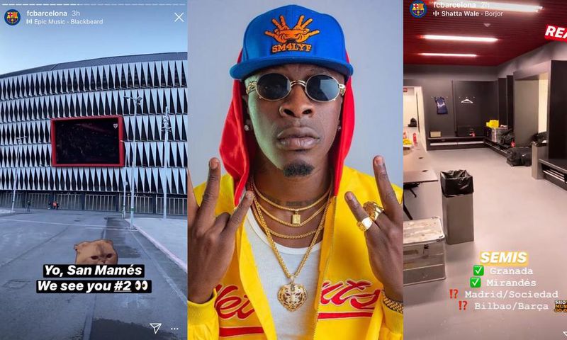 Shatta Wale’s Borjor’ song goes international; watch how FC Barcelona used it