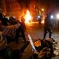 Twelve people were injured in the clashes