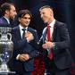 England coach Gareth Southgate shakes hands with Czech Republic coach Jaroslav Silhavy, with Croatia's Zlatko Dalic in between