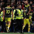 Jump for joy - Nathan Redmond (up) celebrates scoring their second goal in a 2-0 win away to Chelsea