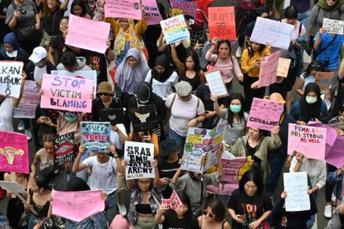 In Indonesia, roughly 800 people in the capital Jakarta rallied to demand the government revoke gender-discriminative laws