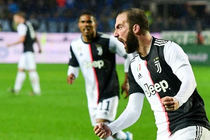 Argentinian forward Gonzalo Higuain scored a second-half brace against Atalanta in Bergamo.