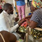 Photos: John Dumelo celebrates birthday with widows in Ayawaso West Wuguon constituency