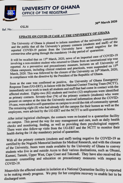 University of Ghana release