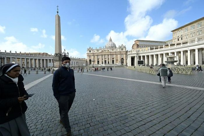 A largely deserted St. Peter's square on Friday after the Vqtican announced its first coronavirus case