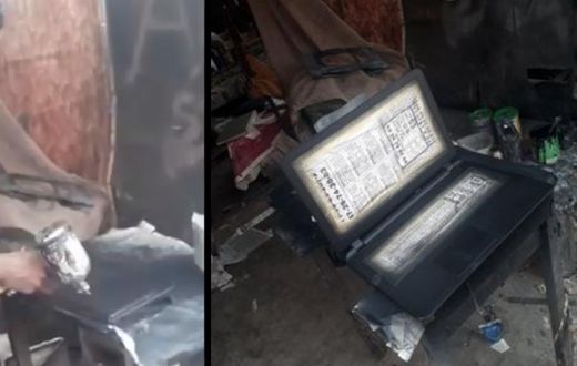 Video shows old laptops being sprayed at Kwame Nkrumah Circle to look brand-new again