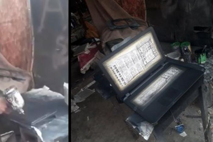 Video shows old laptops being sprayed at Kwame Nkrumah Circle to look brand-new again