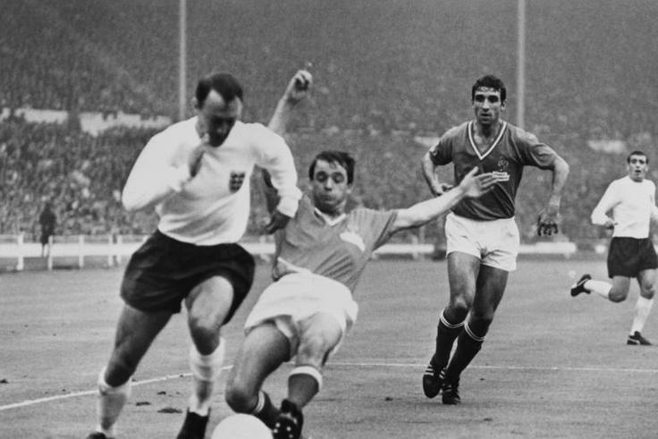England's Jimmy Greaves (left) in action at the 1966 World Cup on home soil