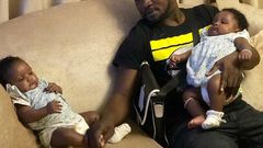 Funny Face with his twin daughters