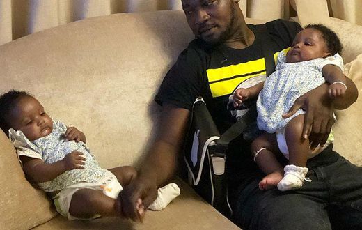 Funny Face with his twin daughters