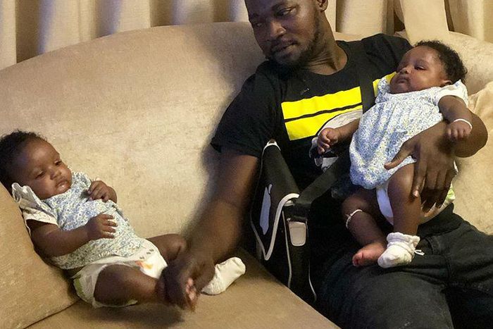 Funny Face with his twin daughters