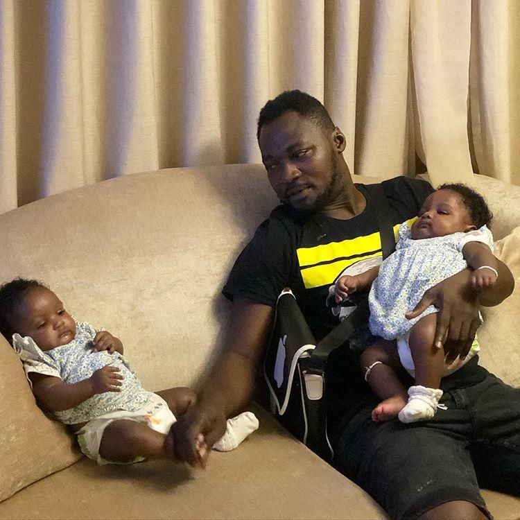 Funny Face with his twin daughters