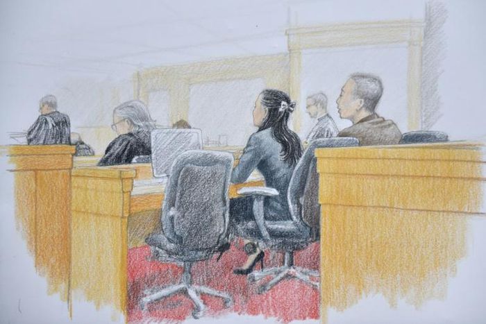 Huawei chief financial officer Meng Wanzhou at her extradition hearing in Vancouver