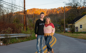 Annetta Coffman has watched neighbor after neighbor get cancer. Five years ago, her son, Dalton Kincaid (left), was diagnosed, too.