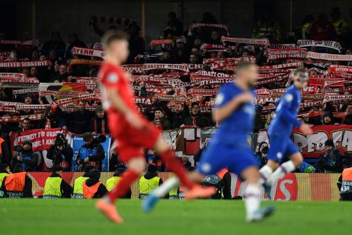 Bayern fans at Chelsea's Stamford Bridge for last month's first leg