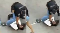 Angry police officer pins pretty lady’s neck to the ground, strangles her ‘to die’ (video)