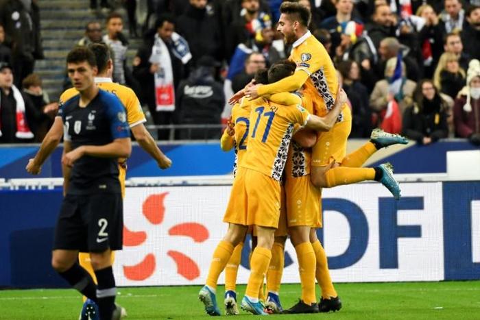 Moldova scored just their third goal of the qualifying campaign to grab a shock lead against world champions France