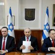 Flanked by cabinet members, Israeli Prime Minister Benjamin Netanyahu warns Palestinian militant group Islamic Jihad it will have to "absorb more and more blows" if it keeps up its rocket fire into Israel