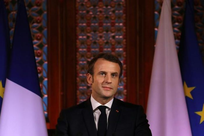 French President Emmanuel Macron (pictured February 4, 2020) will meet with the leaders of Germany's opposition Greens on the sidelines of an annual security conference in Munich