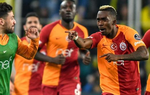 Monaco's Nigerian forward Henry Onyekuru (R) is returning for a second loan spell at Galatasaray