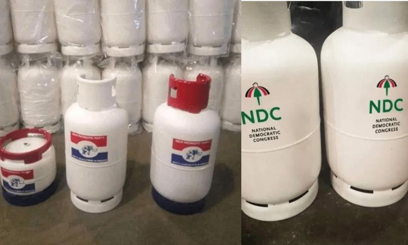 Photos: NDC and NPP-branded cylinders pop up ahead of 2020 elections