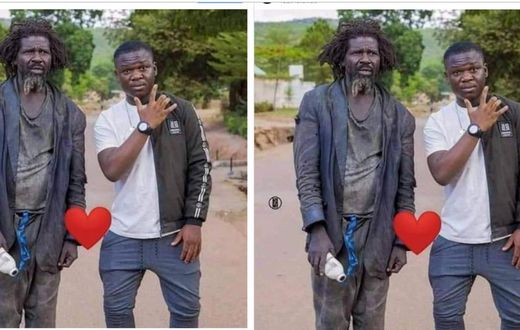 Young man posing in a photo shoot with mentally challenged father touches hearts