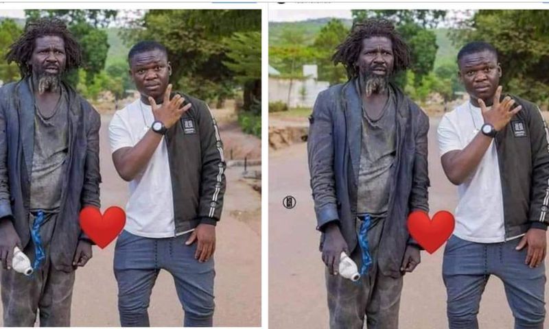 Young man posing in a photo shoot with mentally challenged father touches hearts