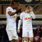 RB Leipzig pair Christopher Nkunku and Timo Werner show their frustration at Paderborn before their team won 3-2 to go top of the Bundesliga