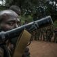 A Central African Republic soldier trains with an anti-tank weapon in August 2019
