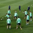 Eden Hazard was absent after his latest injury as Zinedine Zidane directed Real Madrid training ahead of their Champions League game