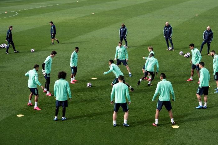 Eden Hazard was absent after his latest injury as Zinedine Zidane directed Real Madrid training ahead of their Champions League game