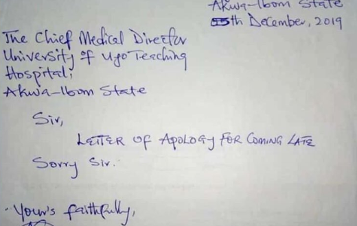 Hospital staff’s weird apology letter to the medical director goes vial