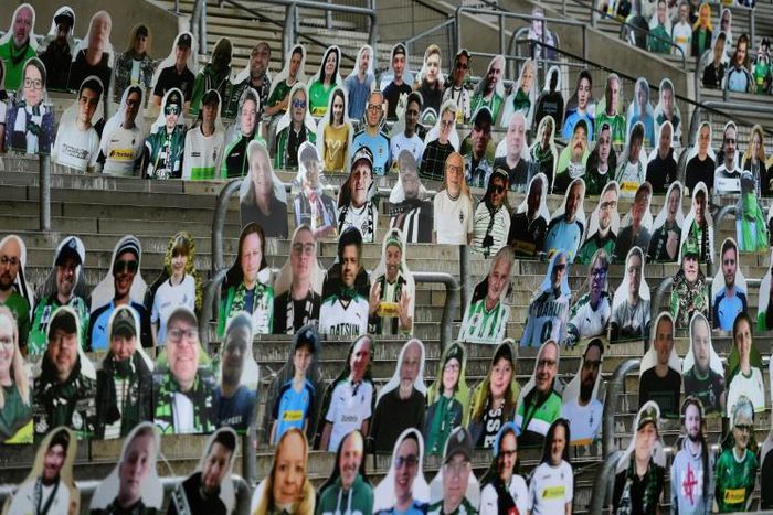 Borussia Moenchegladbach forward Patrick Herrmann says training in front of cardboard cut-outs of supporters on the terraces at Borussia Park lifts spirits.