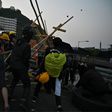 Protesters have created some huge weapons