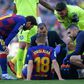 Alba hobbled off in the 20th minute with a thigh injury