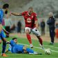 A file photo of Etoile Sahel midfielder Yassine Chikhaoui (R), whose goal beat Al Ahly of Egypt in a CAF Champions League Group B match Friday
