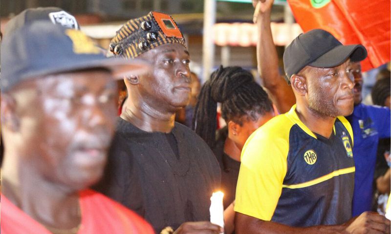 Emotional shots as Asante Kotoko hold solemn vigil for late fan