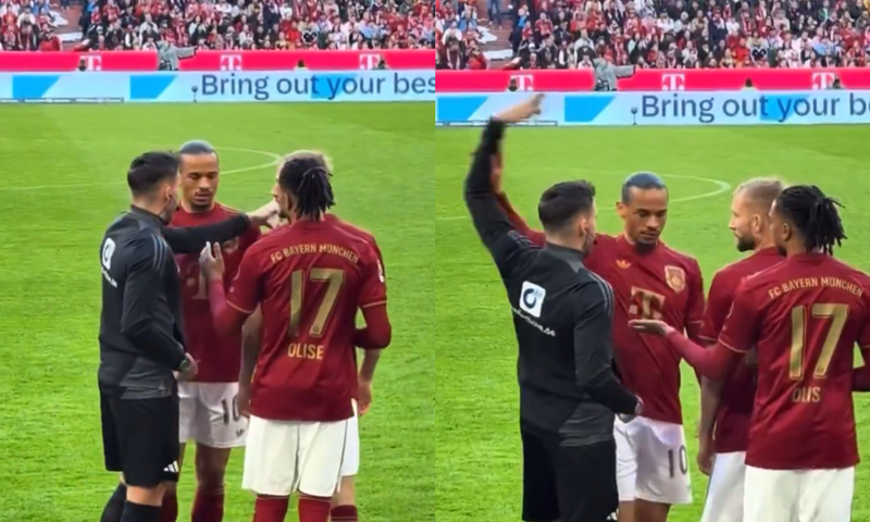 Bayern star Leroy Sane in danger after furiously pushing match official (Video)