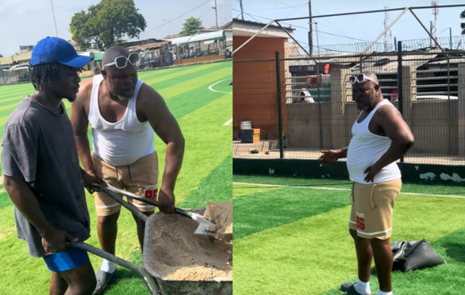 Bukom Banku and sons takeover Bukom astroturf, start maintenance works (Video)