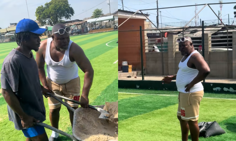 Bukom Banku and sons takeover Bukom astroturf, start maintenance works (Video)