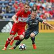 Aleksandar Katai (left) has parted company with Los Angeles Galaxy after his wife posted racist messages on social media