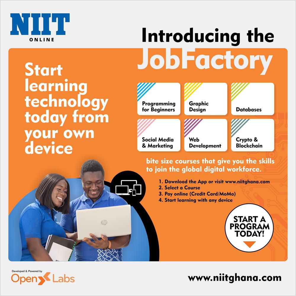 NIIT Ghana offers E-learning, launches ‘JobFactory’ for top IT skills