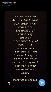 Hajia 4 Real's snap chat post