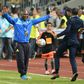 Mamelodi Sundowns coach Pitso Mosimane (L) celebrates winning the 2016 CAF Champions League