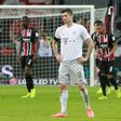 Bayern Munich forward Robert Lewandowski looks shellshocked during their 5-1 thrashing away to frankfurt last November.