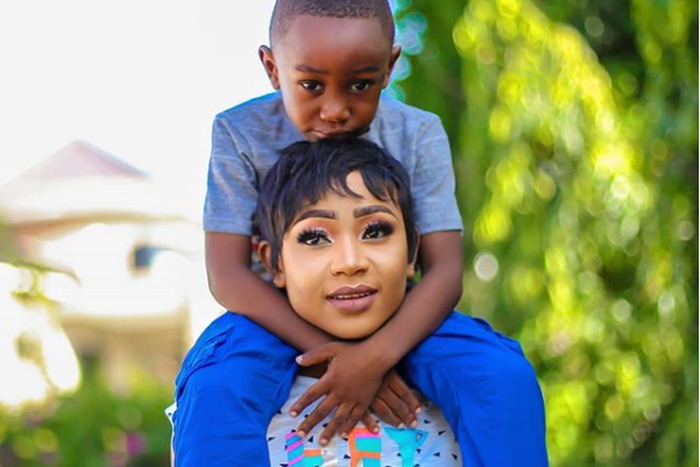 Akuapem Poloo and her son