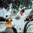 This bride used a carriage to meet her groom and it's beautiful